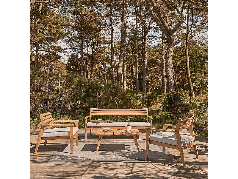 Set di mobili da giardino bassi in teak massello