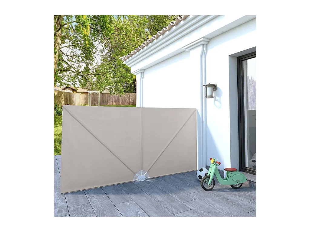 Auvent latéral pliable de terrasse Crème 300 x 150 cm