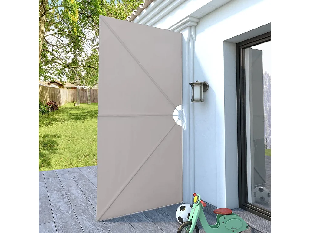 Toldo lateral dobrável para terraço 300x150 cm creme