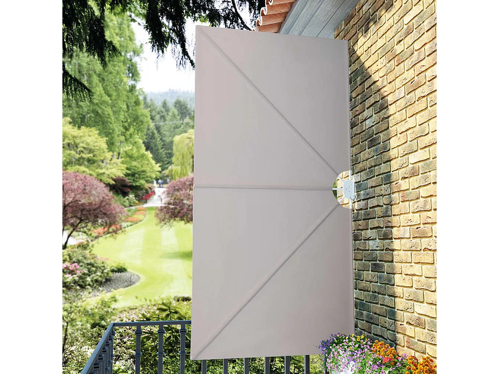 Toldo lateral dobrável para terraço 300x150 cm creme