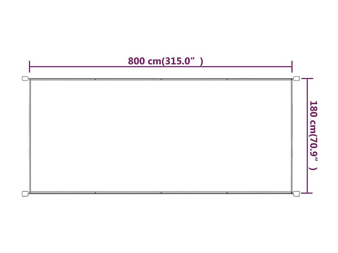 Auvent vertical Terre cuite 180x800 cm Tissu oxford