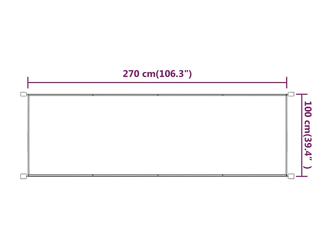 Auvent vertical Terre cuite 100x270 cm Tissu oxford