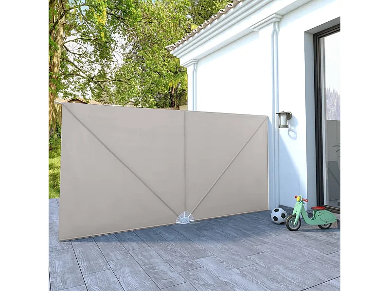 Auvent latéral pliable de terrasse Crème 400 x 200 cm