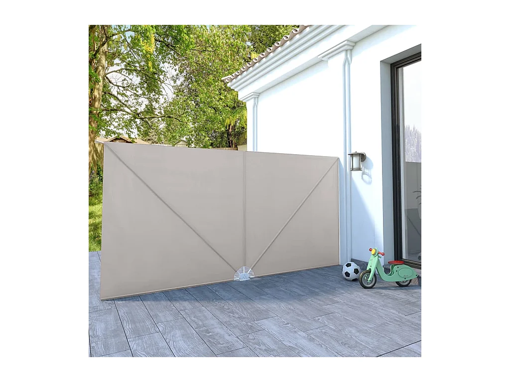Auvent latéral pliable de terrasse Crème 400 x 200 cm