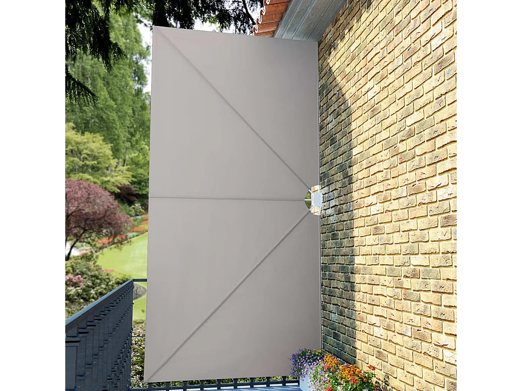 Auvent latéral pliable de terrasse Crème 400 x 200 cm