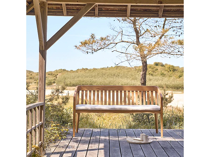 Banco de jardín de madera de teca maciza de 150 cm