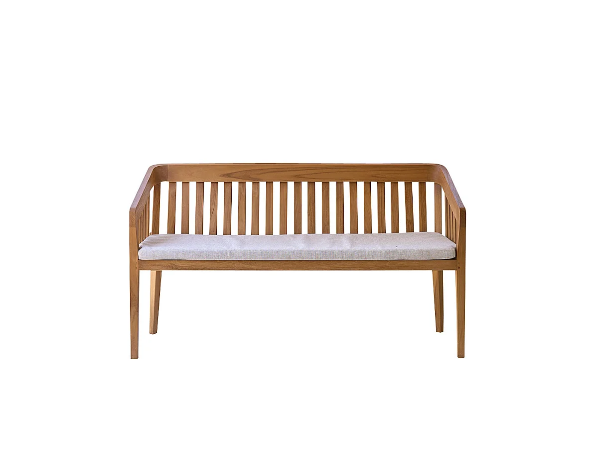Banc de jardin en teck massif arrondi 3 places