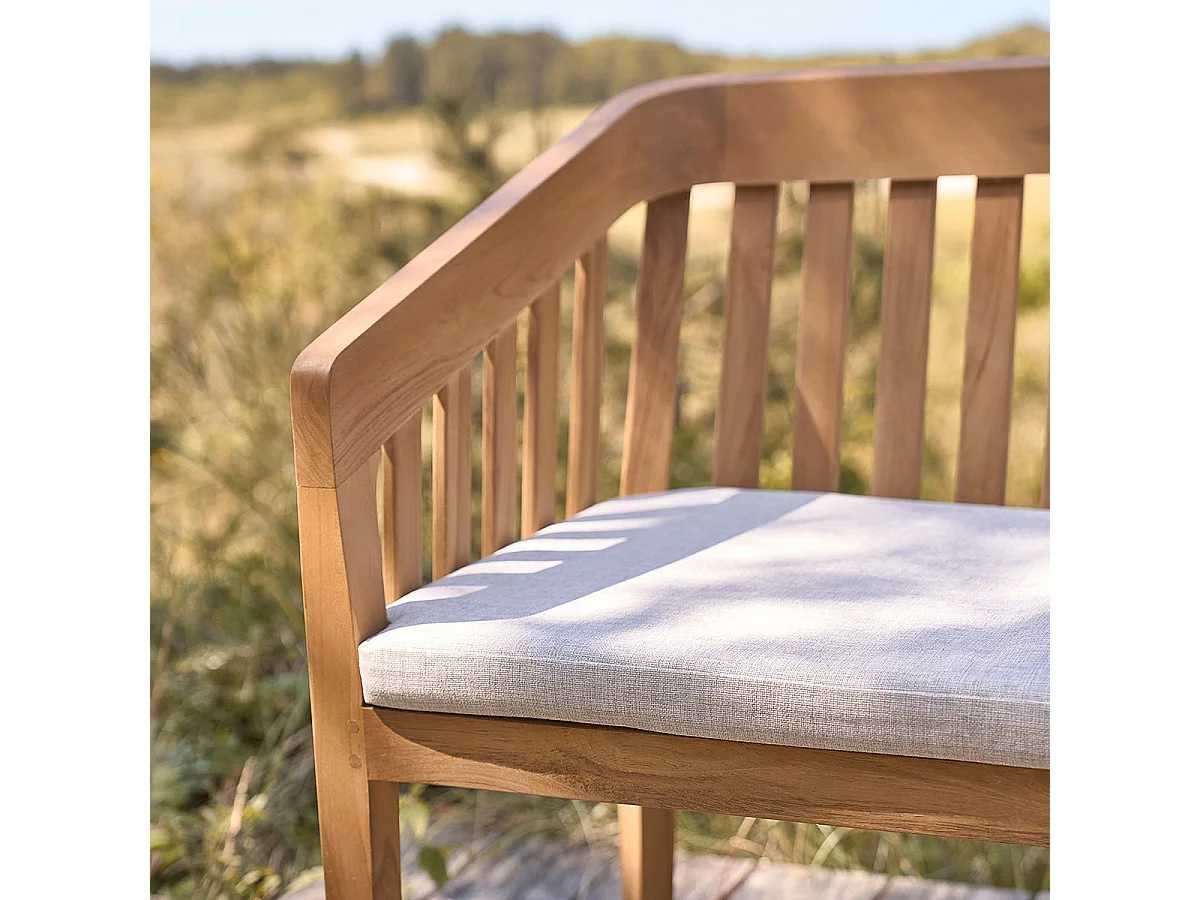 Banc de jardin en teck massif arrondi 3 places