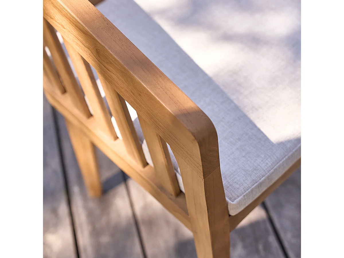 Banc de jardin en teck massif arrondi 3 places