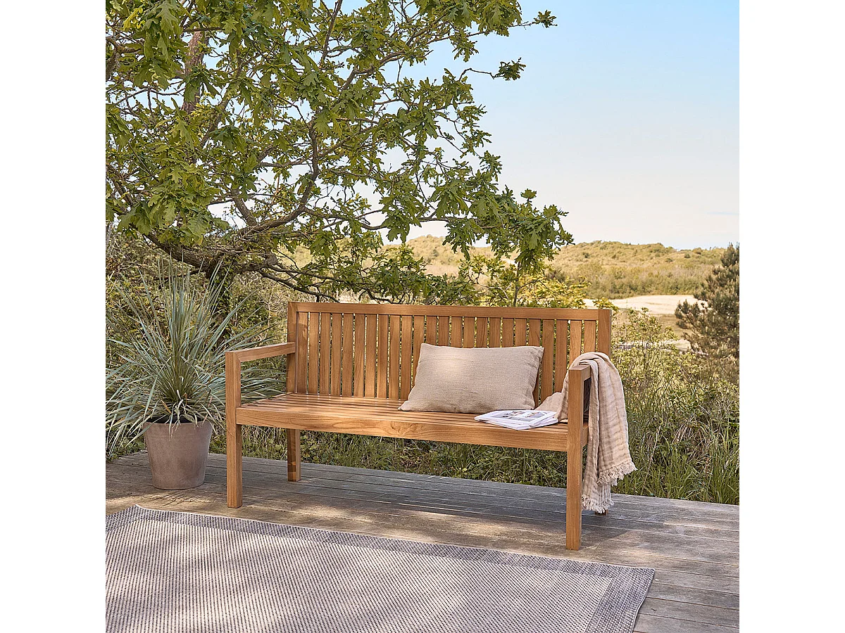 Banc de jardin en teck massif 160 cm
