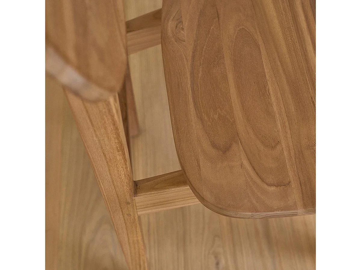 Juego de 2 sillas de madera de teca maciza