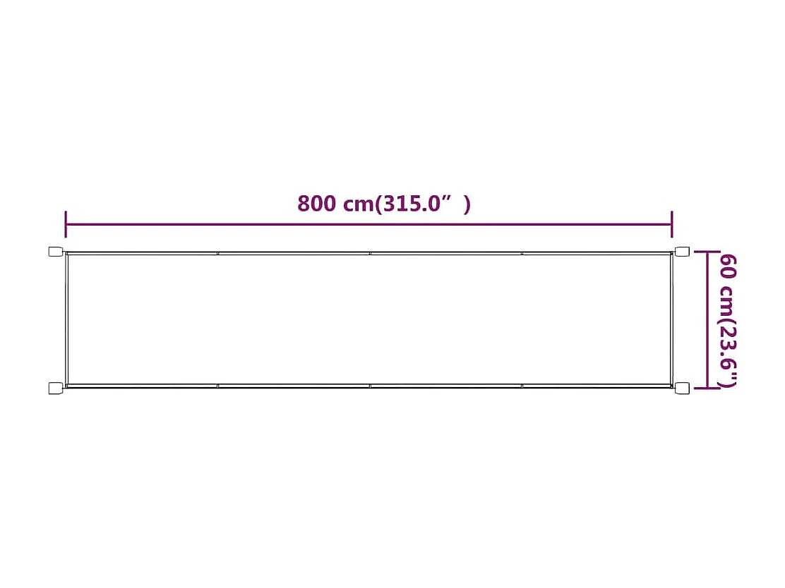Auvent vertical Terre cuite 60x800 cm Tissu oxford