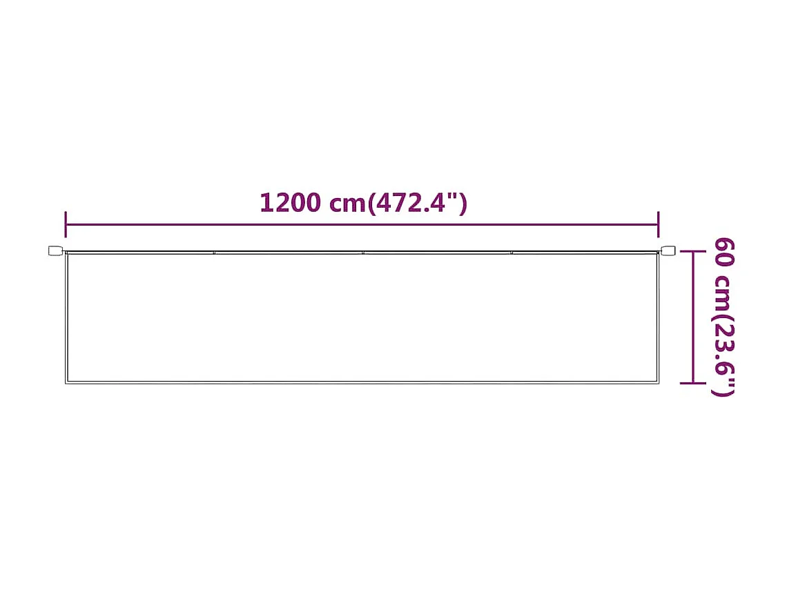 Auvent vertical Blanc 60x1200 cm Tissu oxford