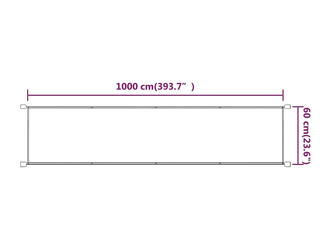 Auvent vertical Terre cuite 60x1000 cm Tissu oxford