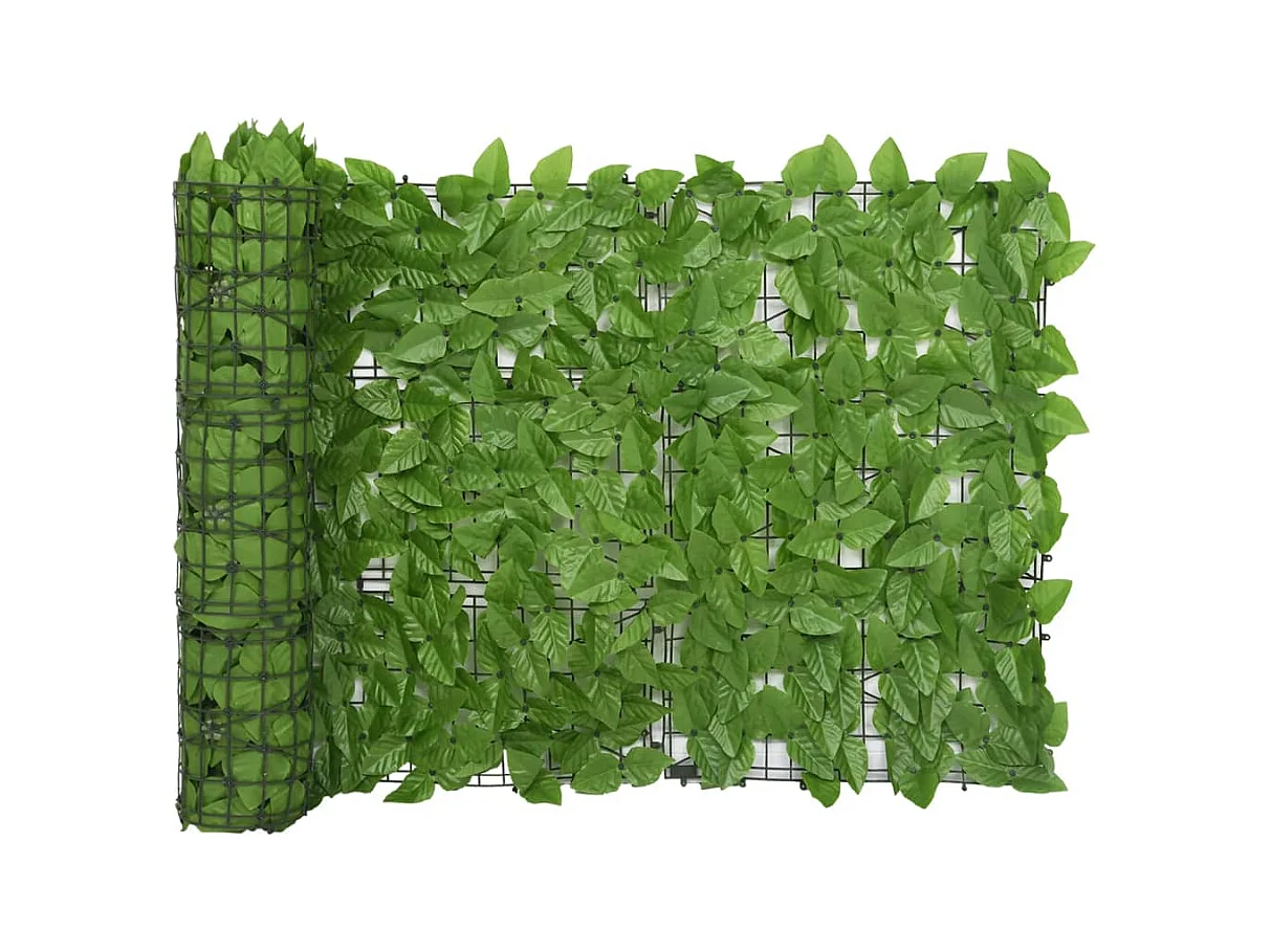 Écran de balcon avec feuilles vert 400x75 cm