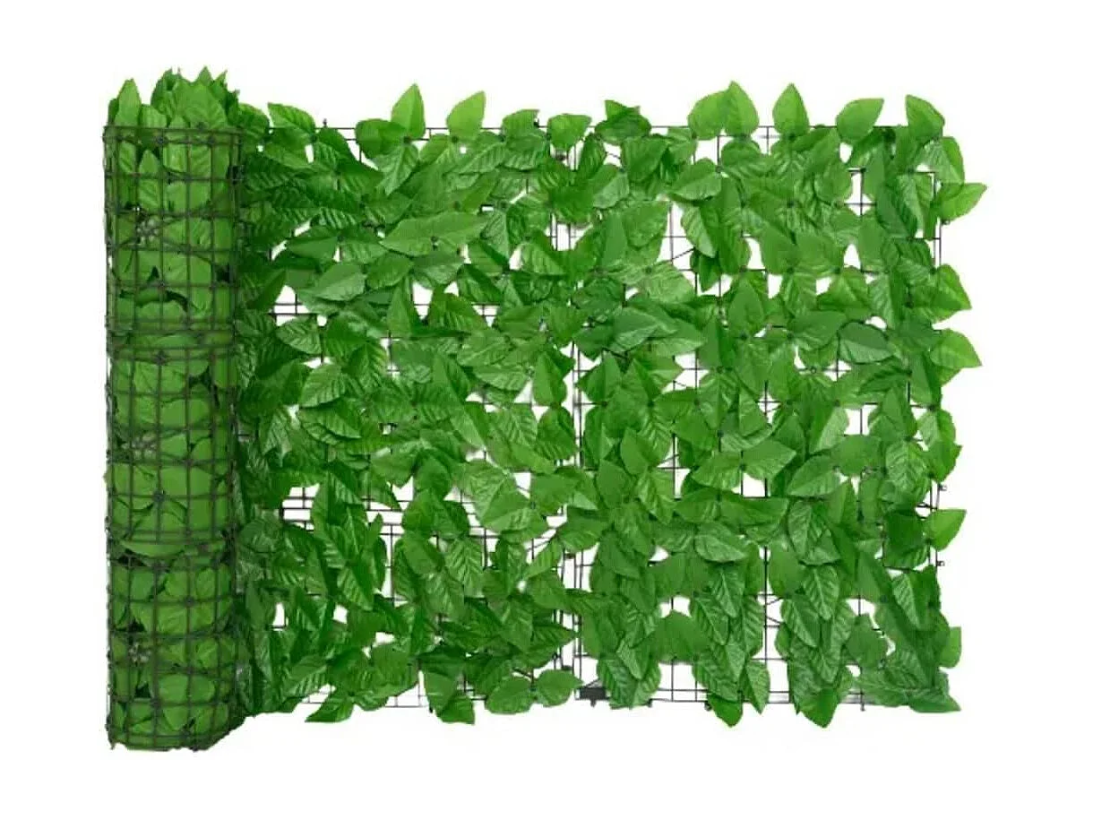 Écran de balcon avec feuilles vert 200x75 cm
