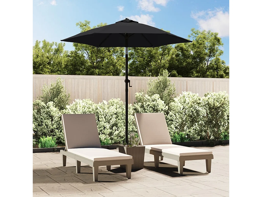 Parasol Noir 200x224 cm Aluminium