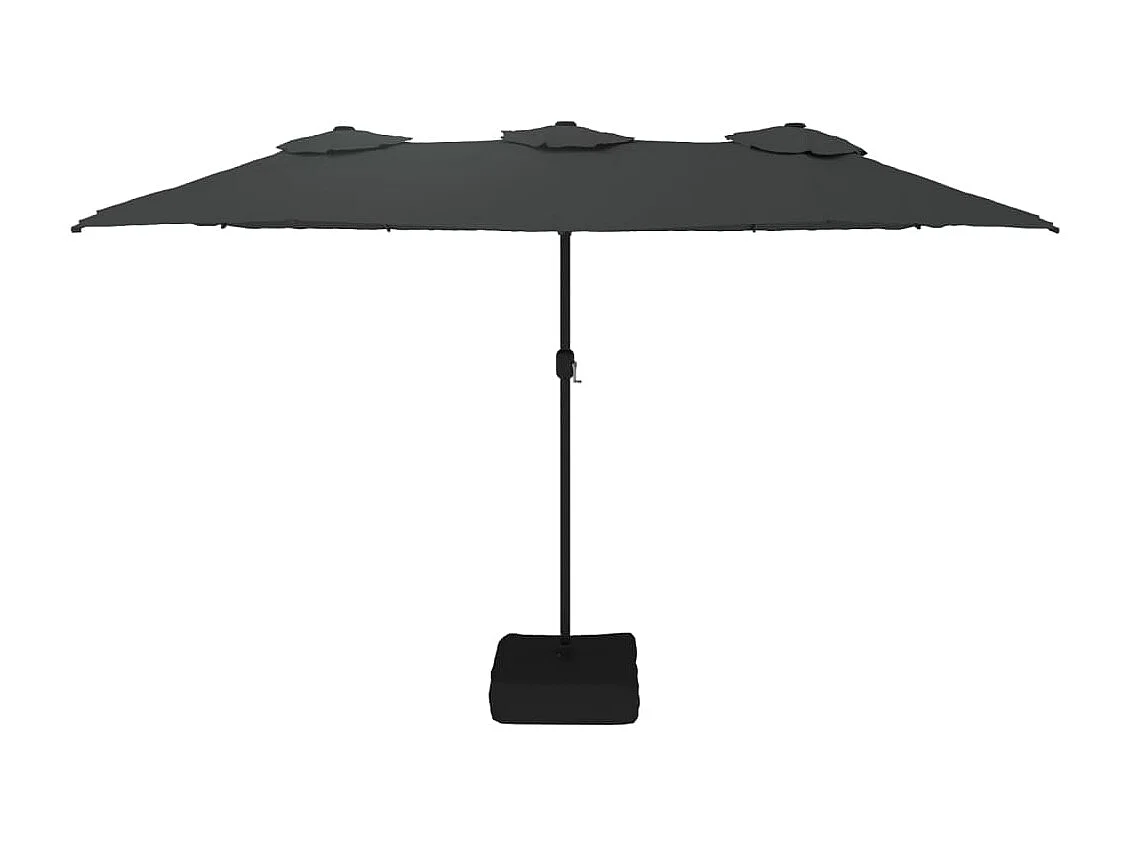 Parasol à double tête avec LED anthracite 449x245 cm