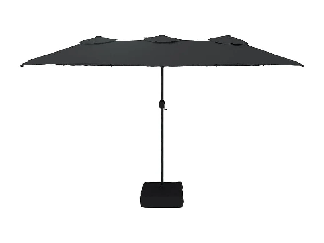 Sombrilla doble con luces LED negro 449x245 cm