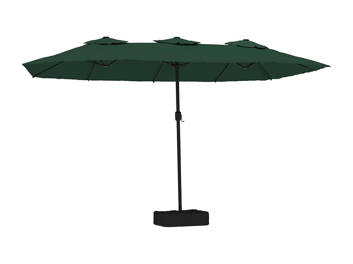 Parasol à double tête avec LED vert 449x245 cm