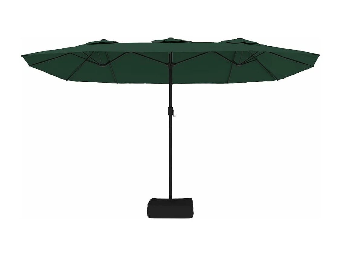Parasol à double tête avec LED vert 449x245 cm