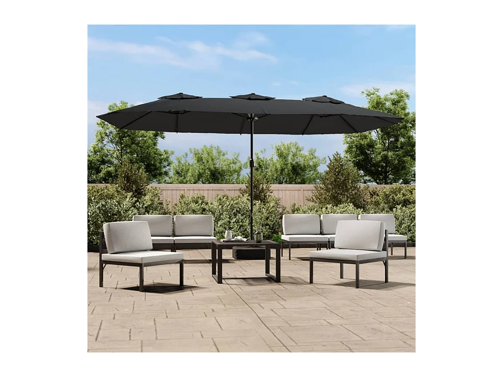 Parasol à double tête anthracite 449x245 cm