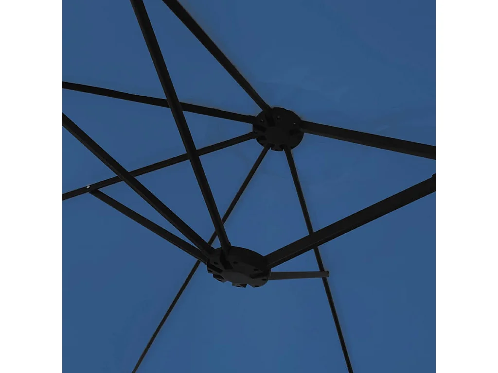 Parasol à double tête avec LED bleu azuré 449x245 cm