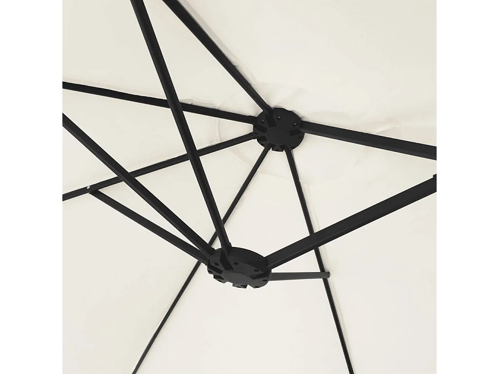 Sombrilla doble con luces LED blanco arena 449x245 cm