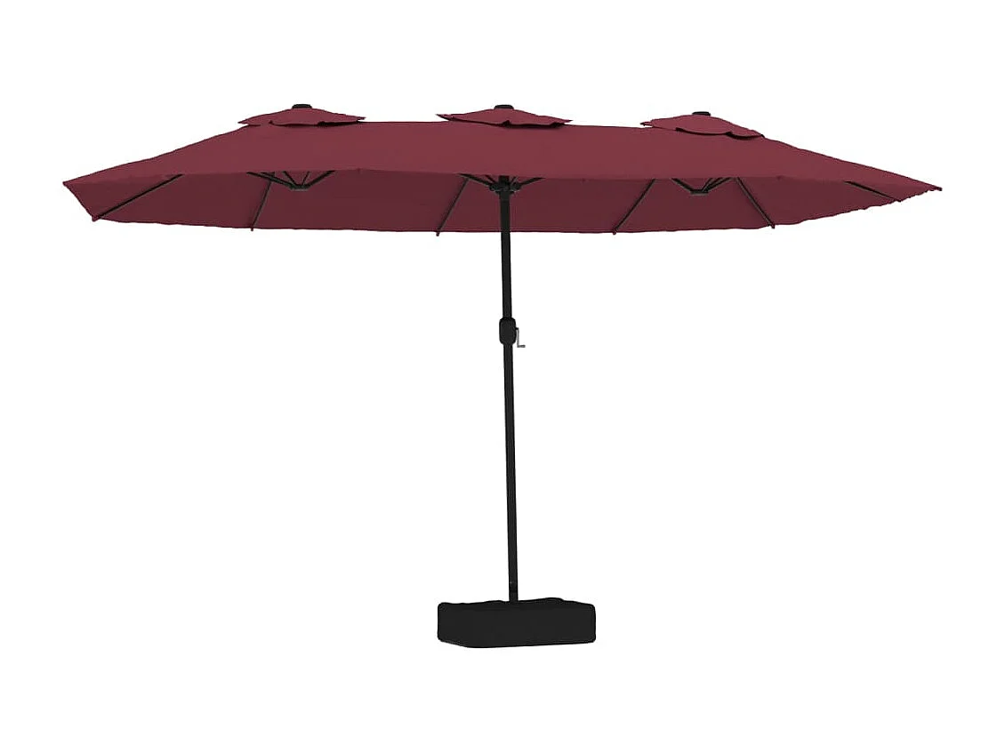 Parasol à double tête rouge bordeaux 449x245 cm