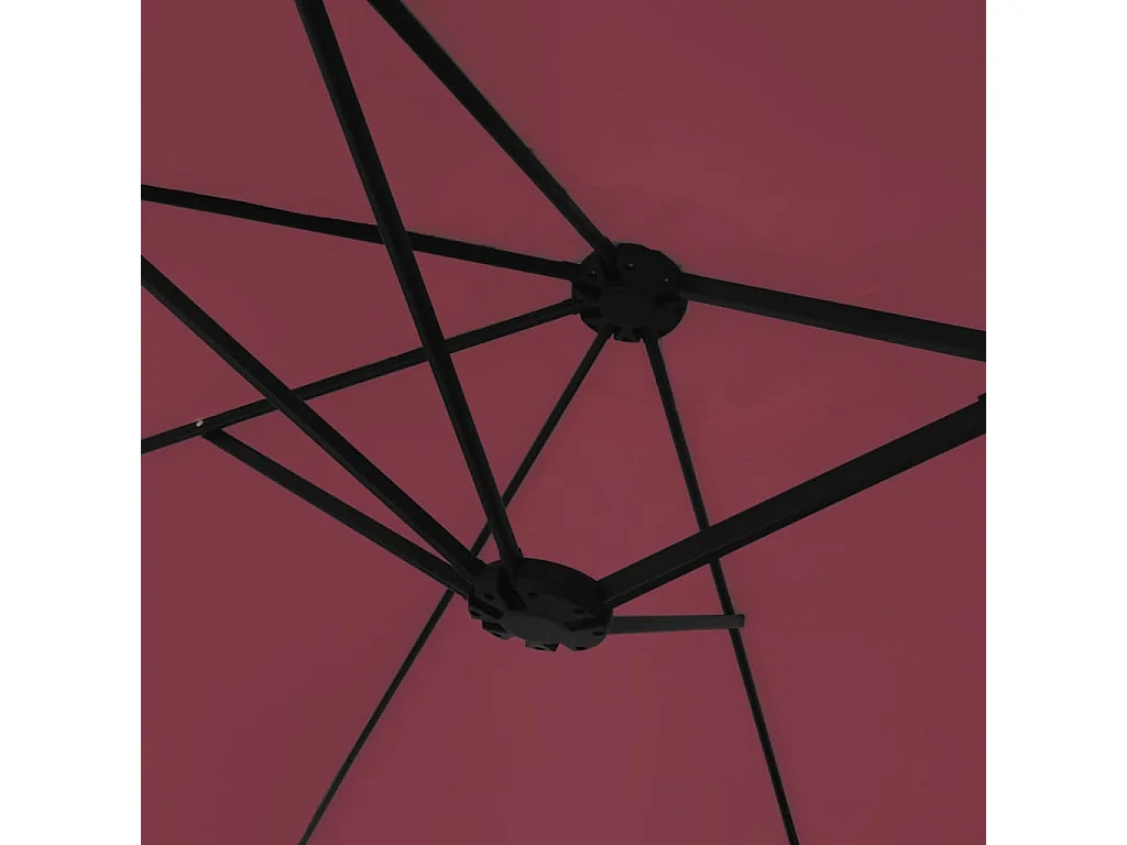 Parasol à double tête rouge bordeaux 449x245 cm