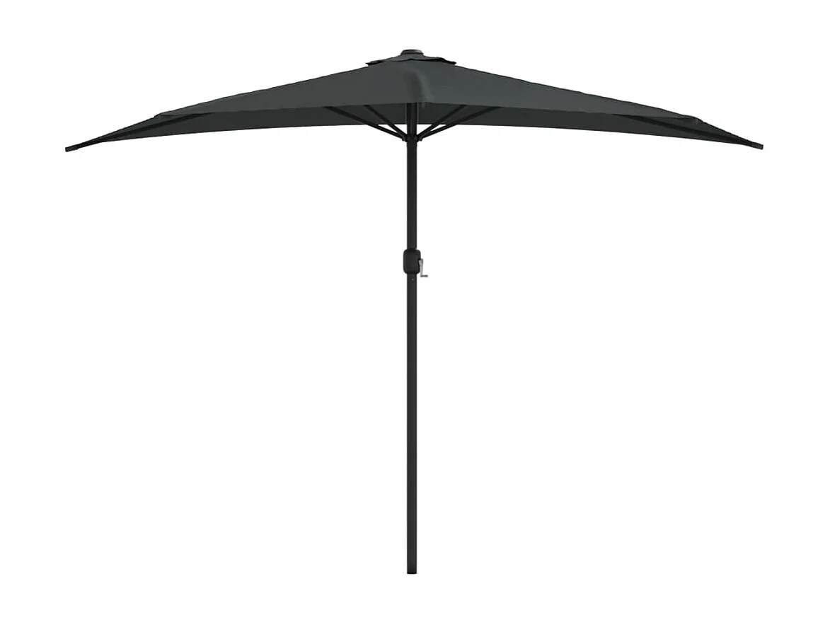 Parasol de balcon et mât en aluminium Anthracite 300x155cm Demi