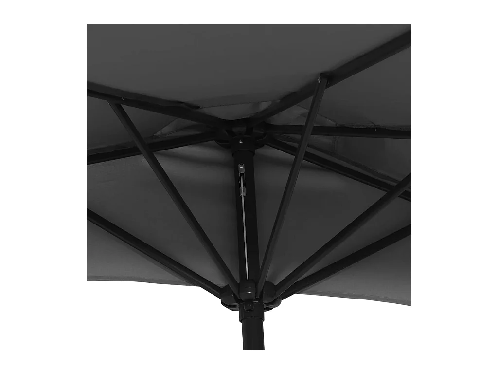 Parasol de balcon et mât en aluminium Anthracite 300x155cm Demi