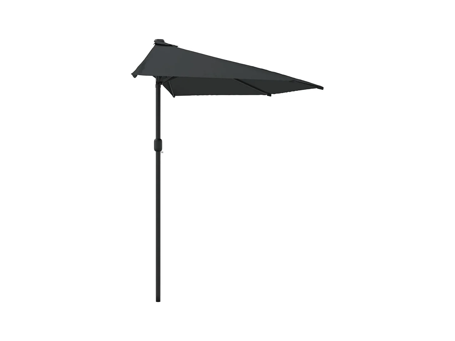 Parasol de balcon et mât en aluminium Anthracite 300x155cm Demi