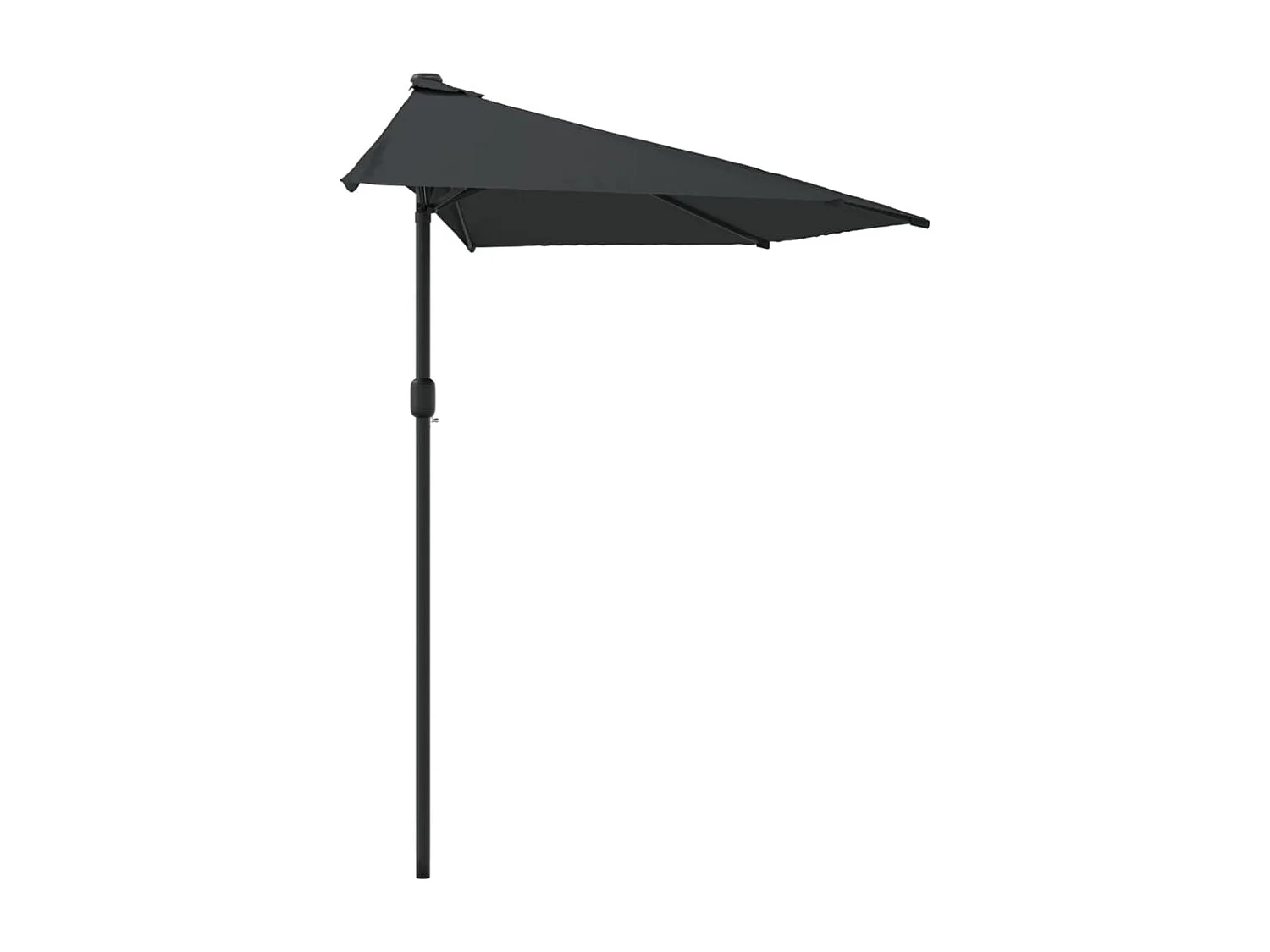 Parasol de balcon et mât en aluminium Anthracite 300x155cm Demi