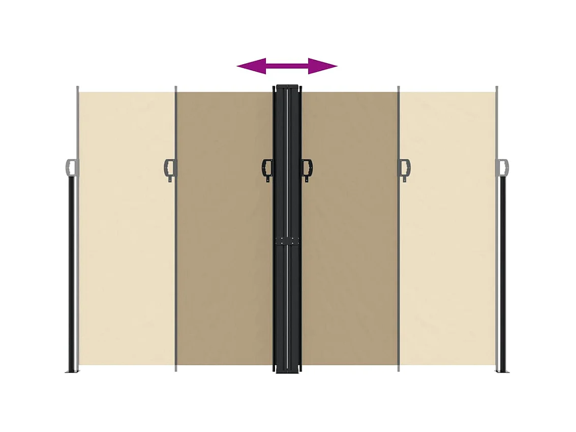 Auvent latéral rétractable beige 220x1000 cm