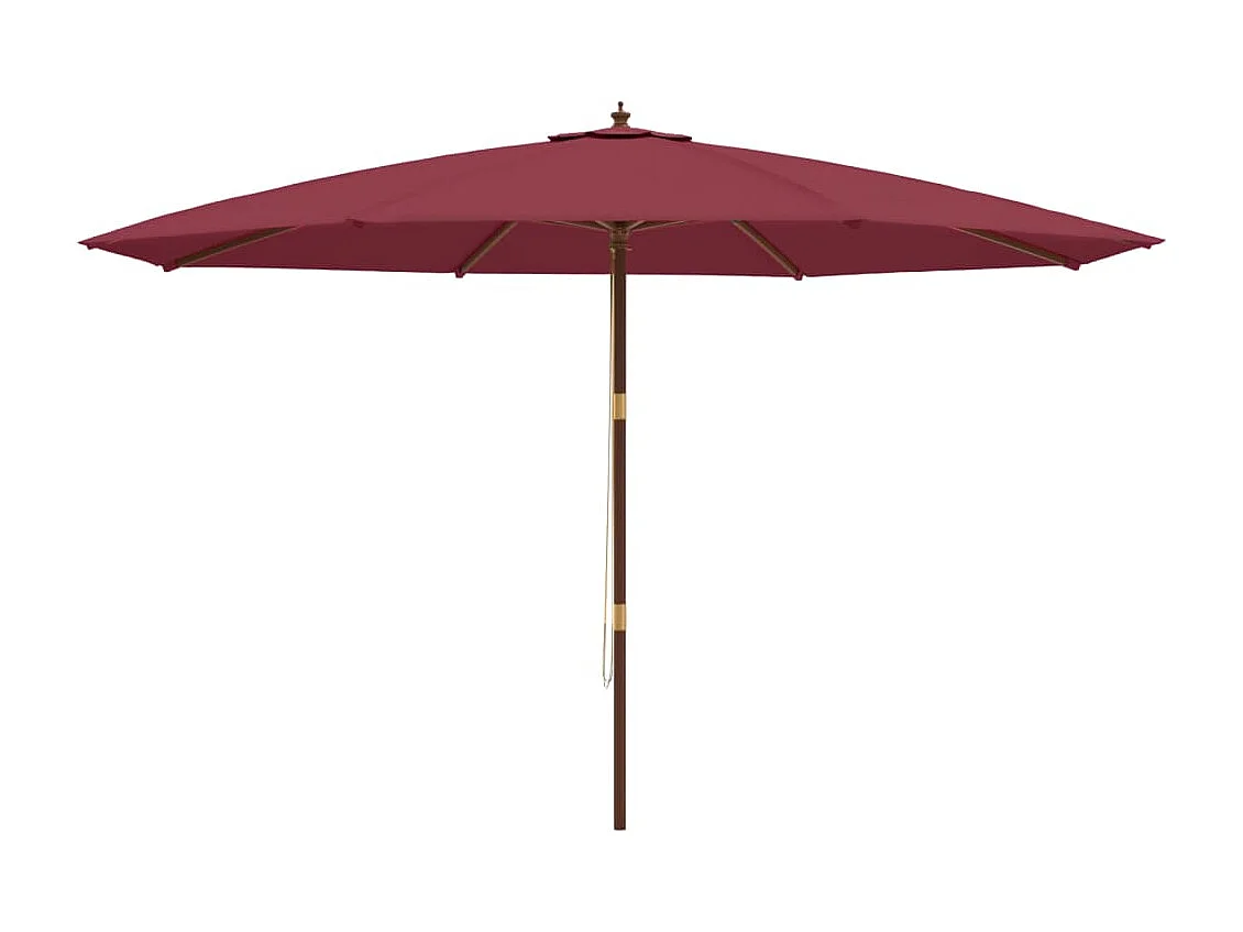 Parasol de jardin avec mât en bois rouge bordeaux 400x273 cm