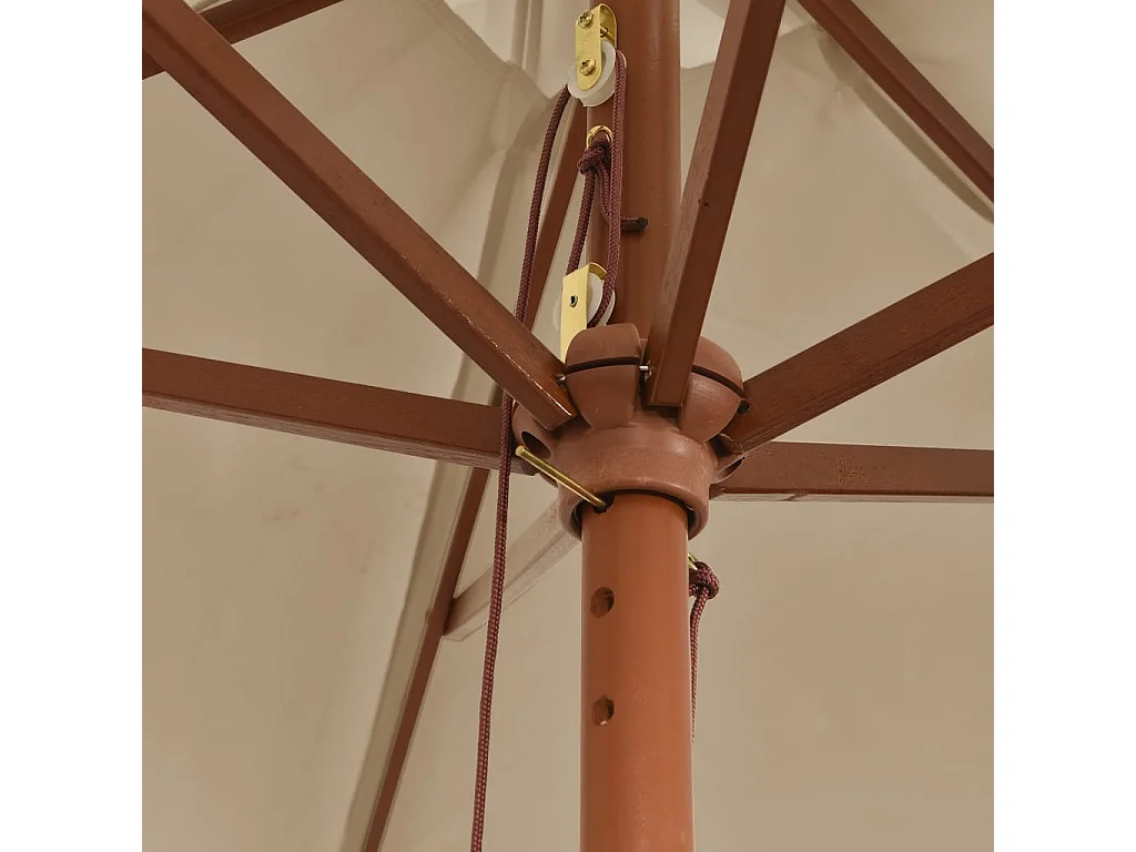 Parasol de jardin avec mât en bois taupe 299x240 cm