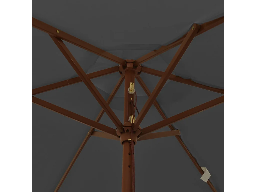 Parasol met houten paal 196x231 cm antracietkleurig