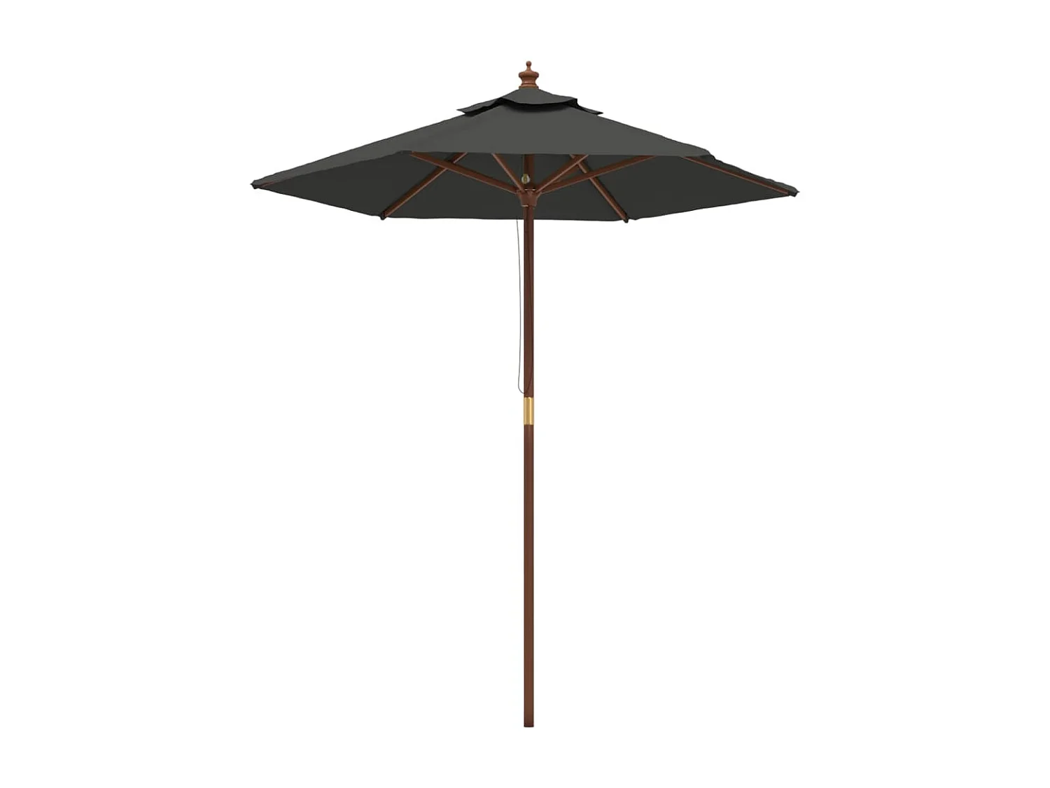 Parasol de jardin avec mât en bois anthracite 196x231 cm