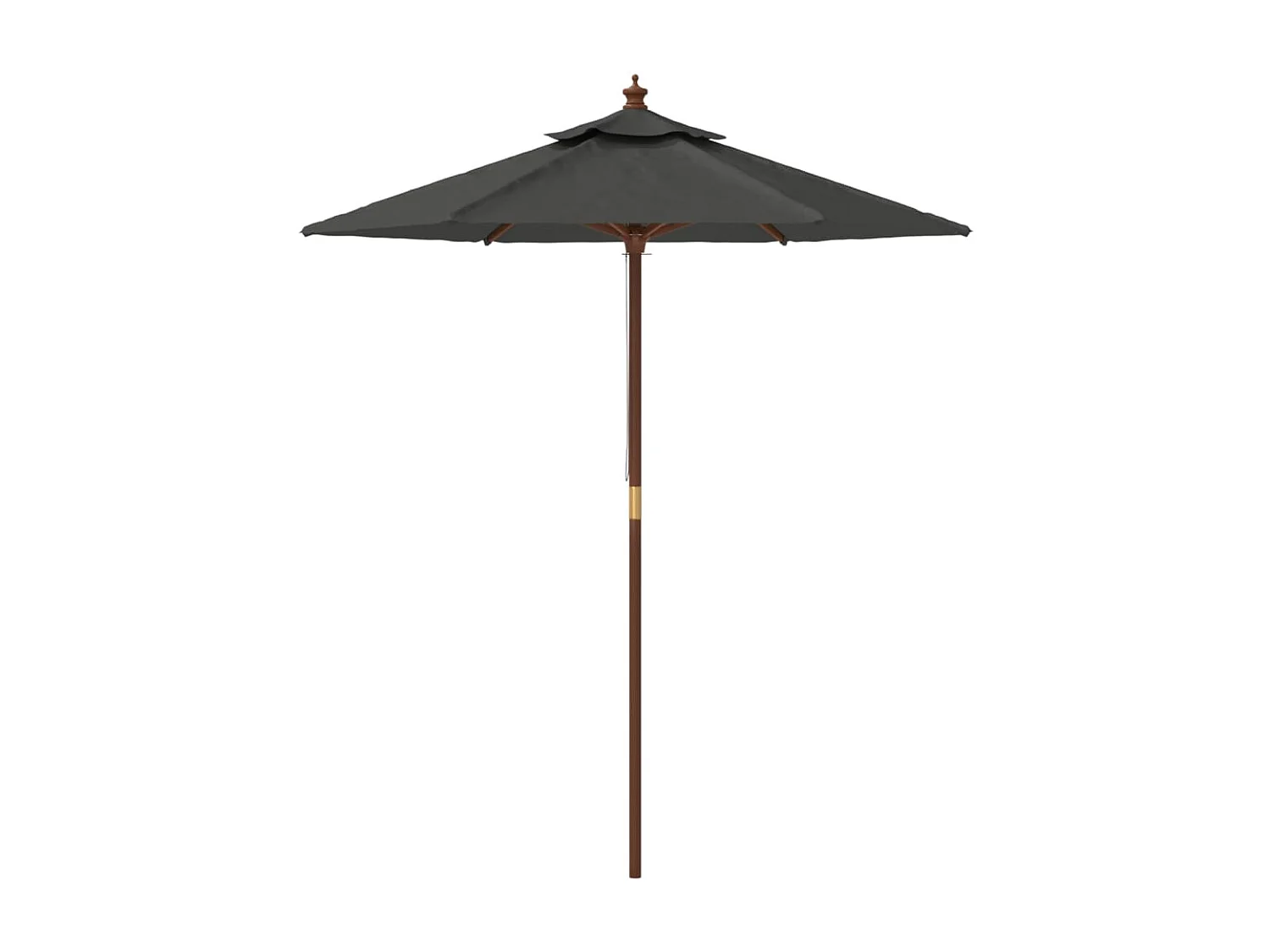 Parasol de jardin avec mât en bois anthracite 196x231 cm