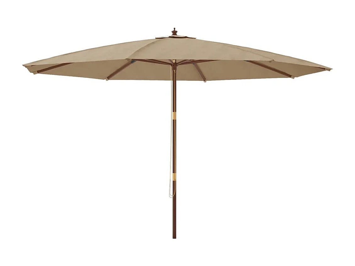 Guarda-sol jardim c/ poste madeira 400x273 cm cinza-acastanhado