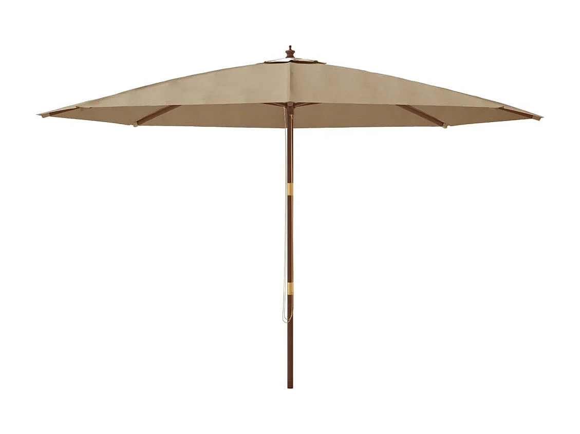 Guarda-sol jardim c/ poste madeira 400x273 cm cinza-acastanhado