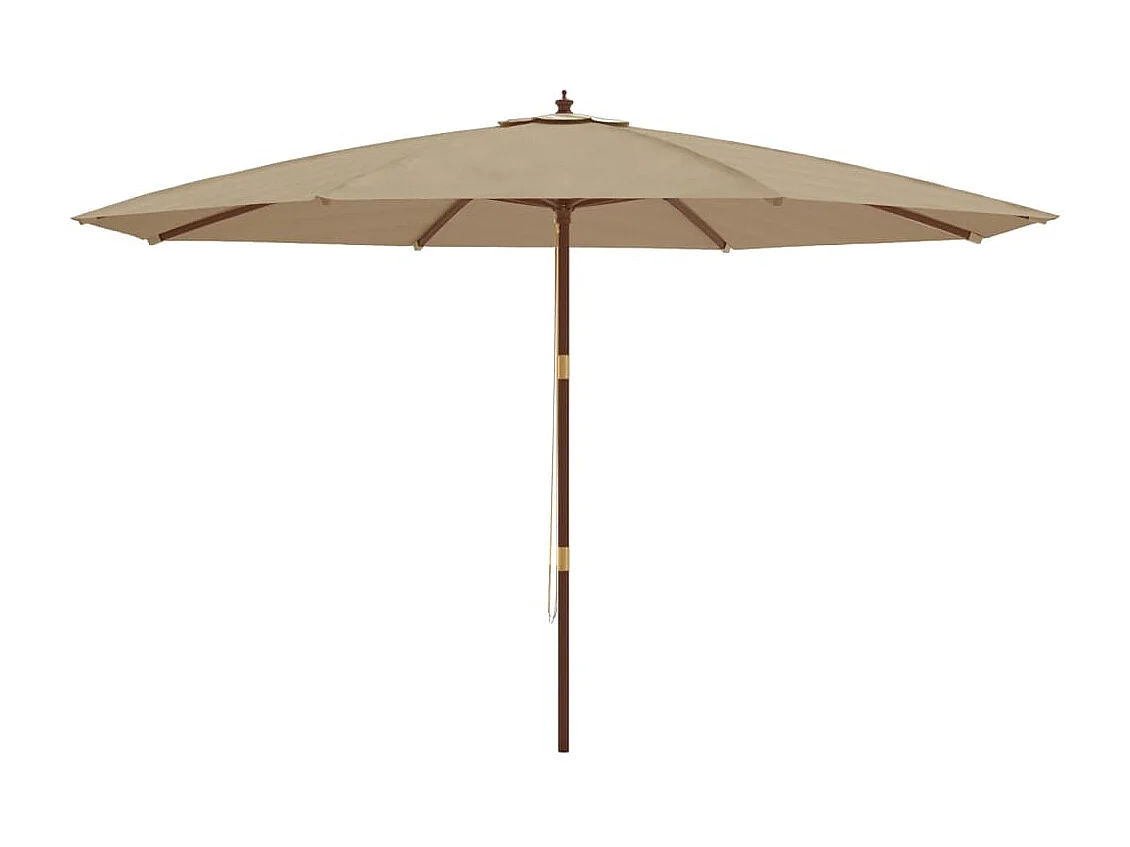 Guarda-sol jardim c/ poste madeira 400x273 cm cinza-acastanhado