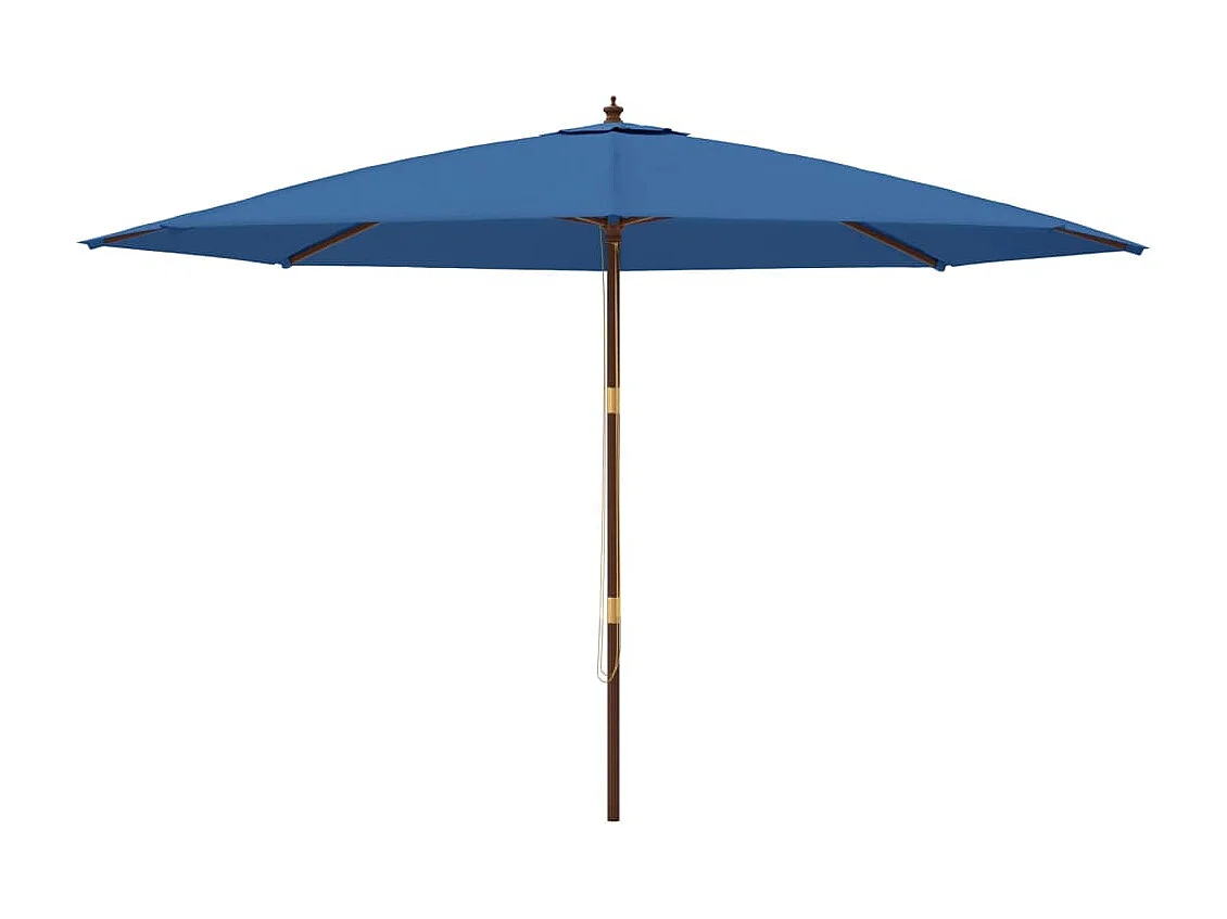 Parasol de jardin avec mât en bois bleu azuré 400x273 cm