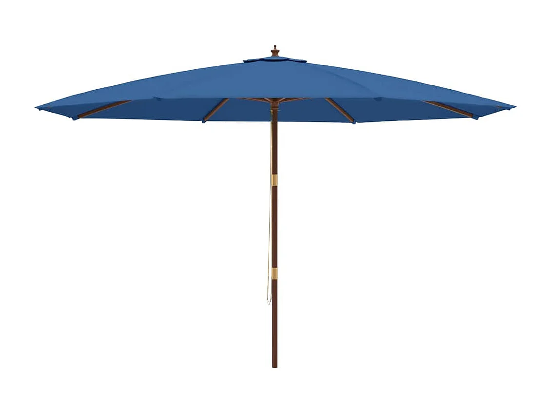 Parasol de jardin avec mât en bois bleu azuré 400x273 cm