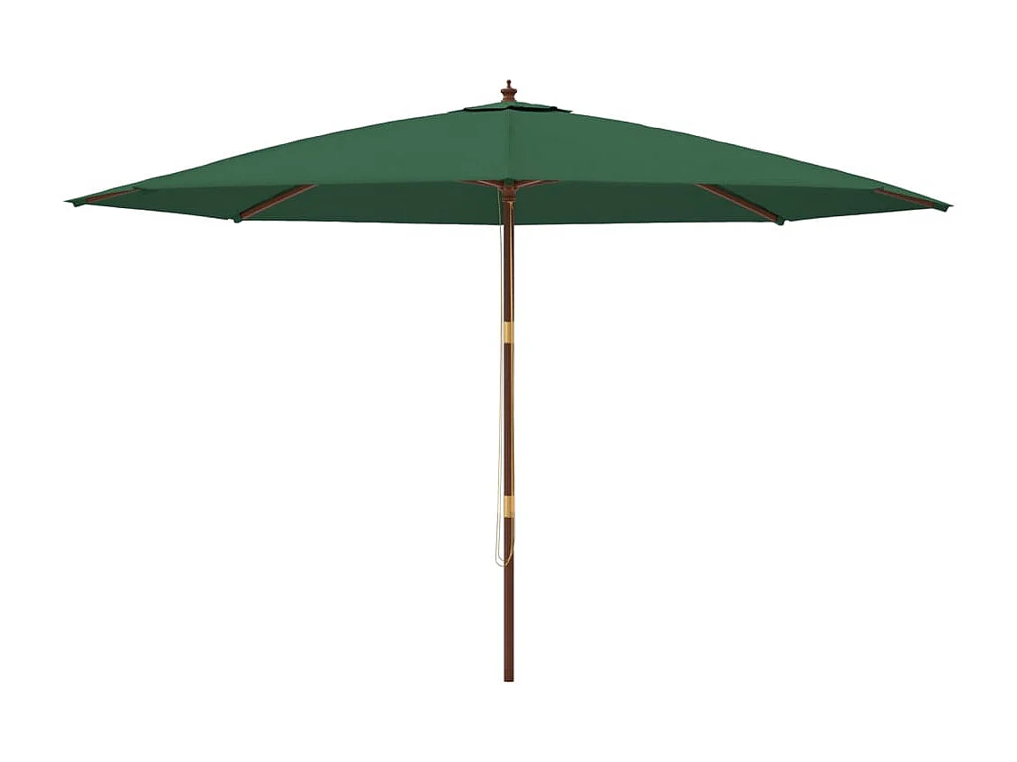 Parasol de jardin avec mât en bois vert 400x273 cm