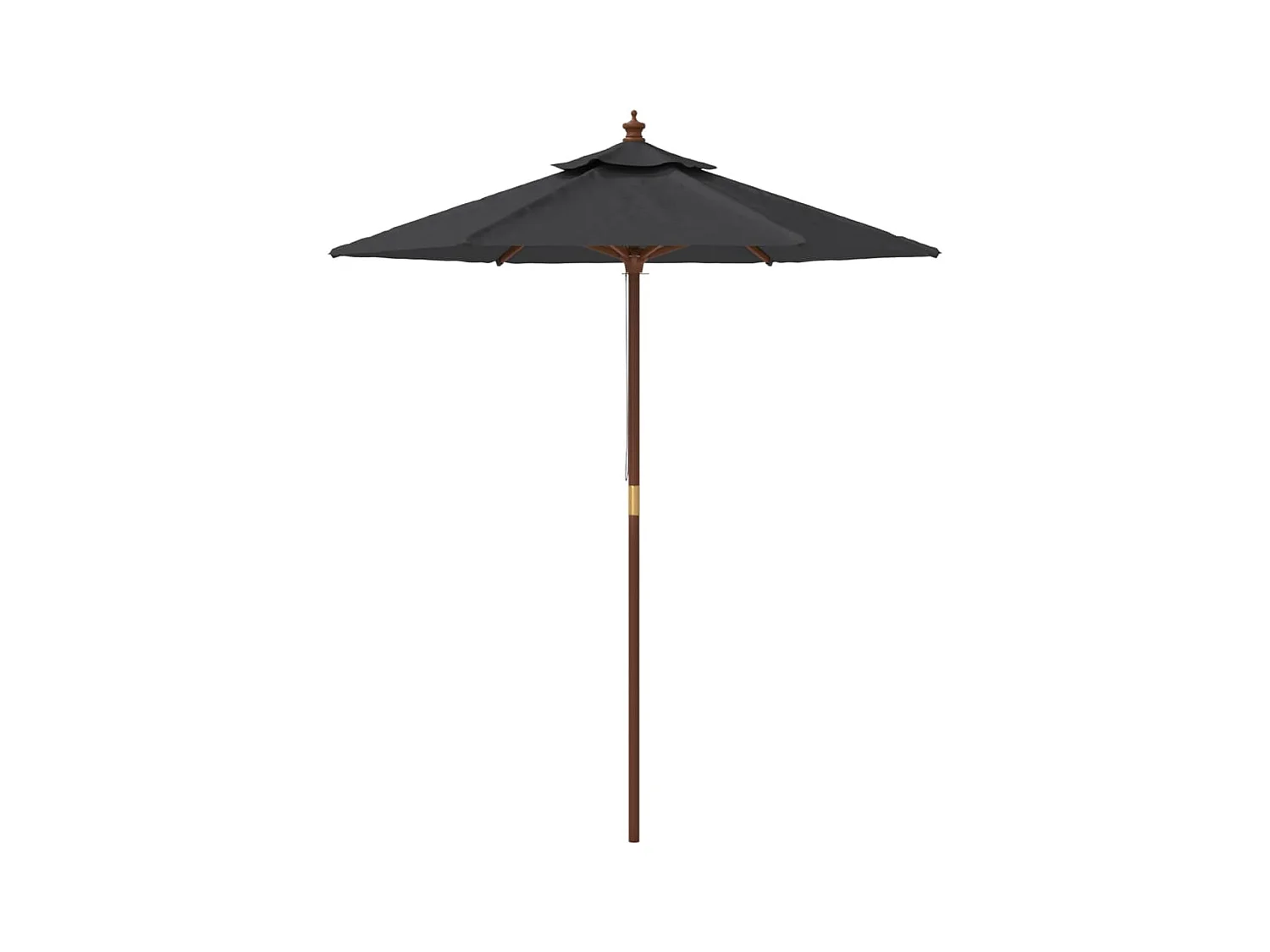 Parasol met houten paal 196x231 cm zwart