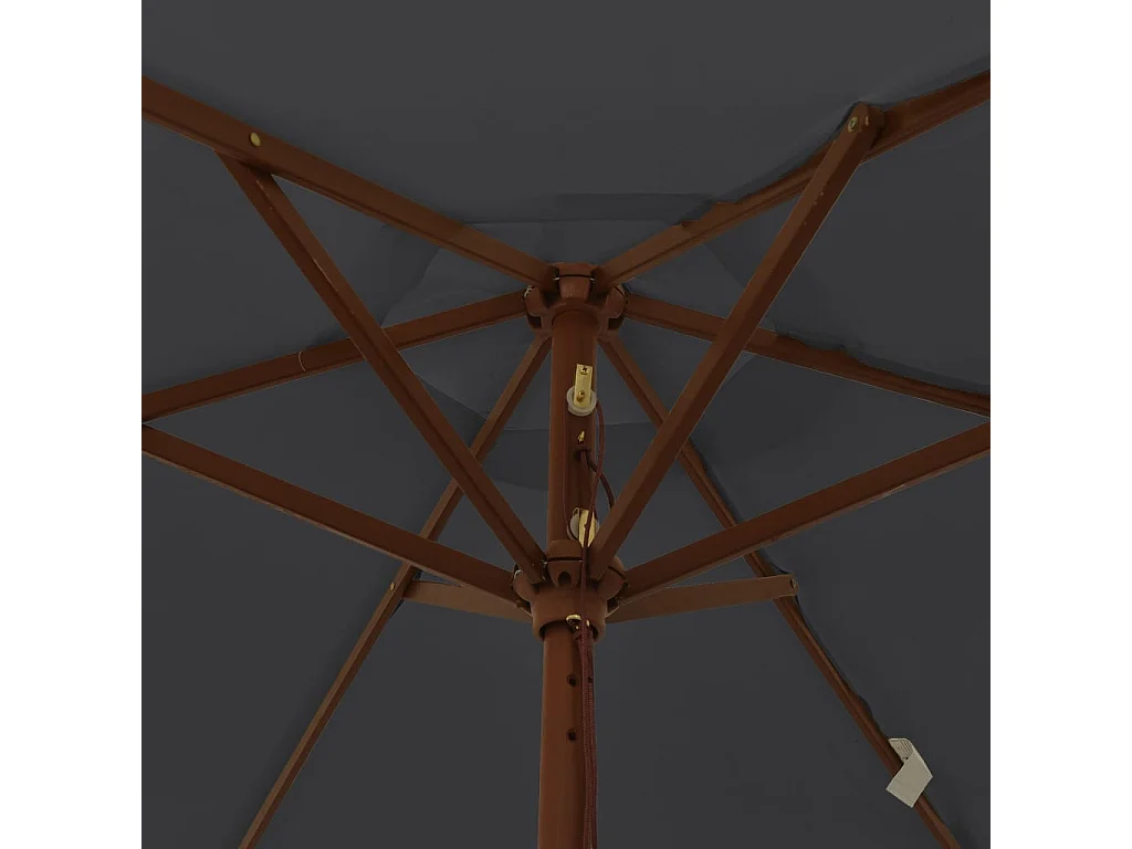 Parasol met houten paal 196x231 cm zwart