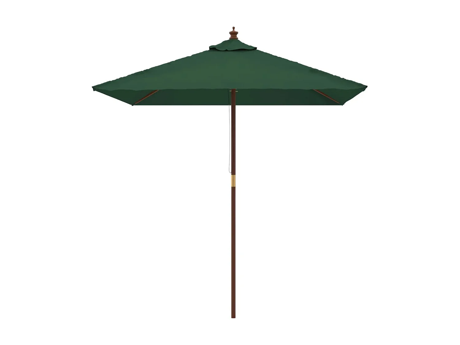 Parasol de jardin avec mât en bois vert 198x198x231 cm