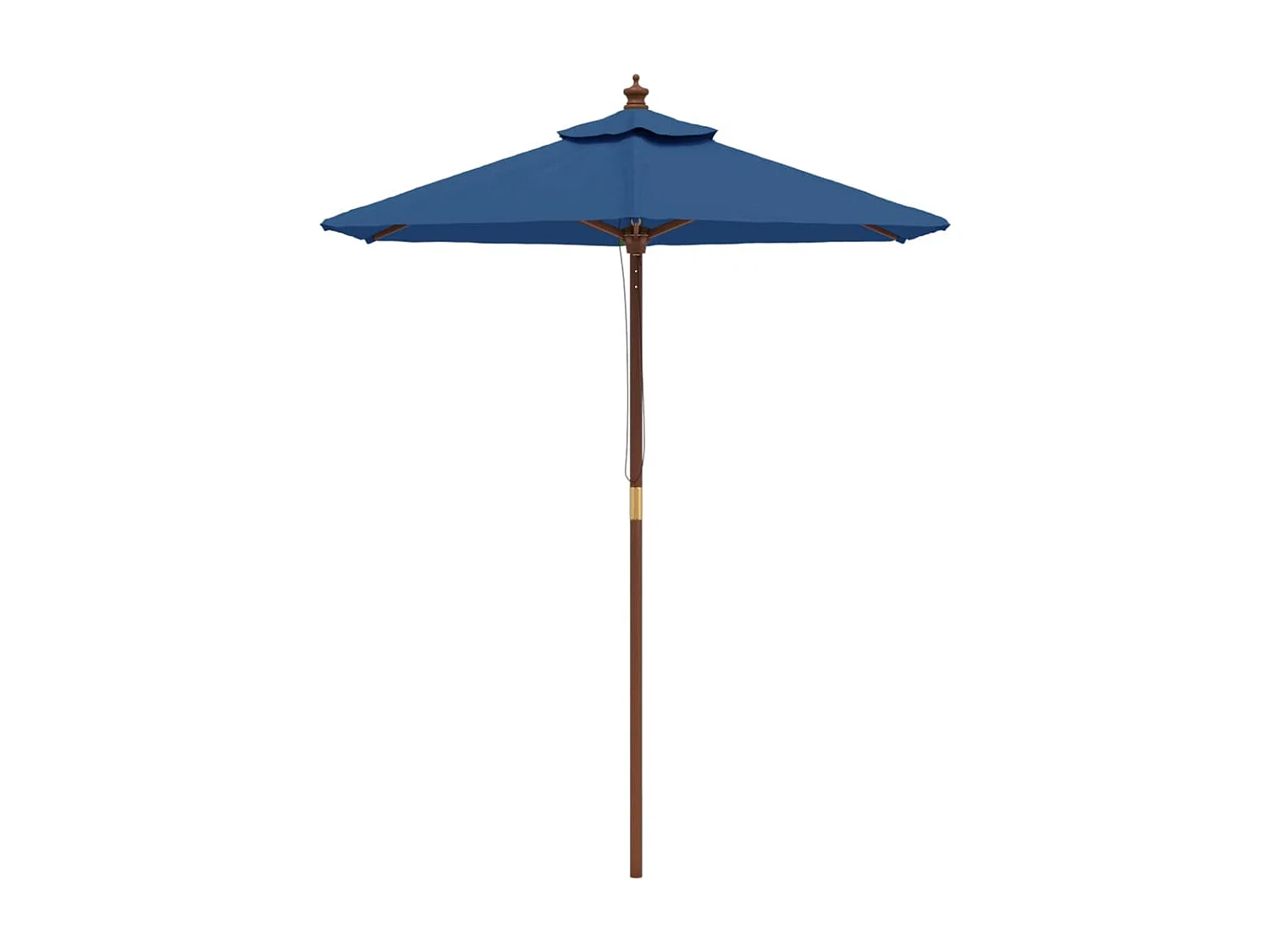 Parasol de jardin avec mât en bois bleu azuré 196x231 cm